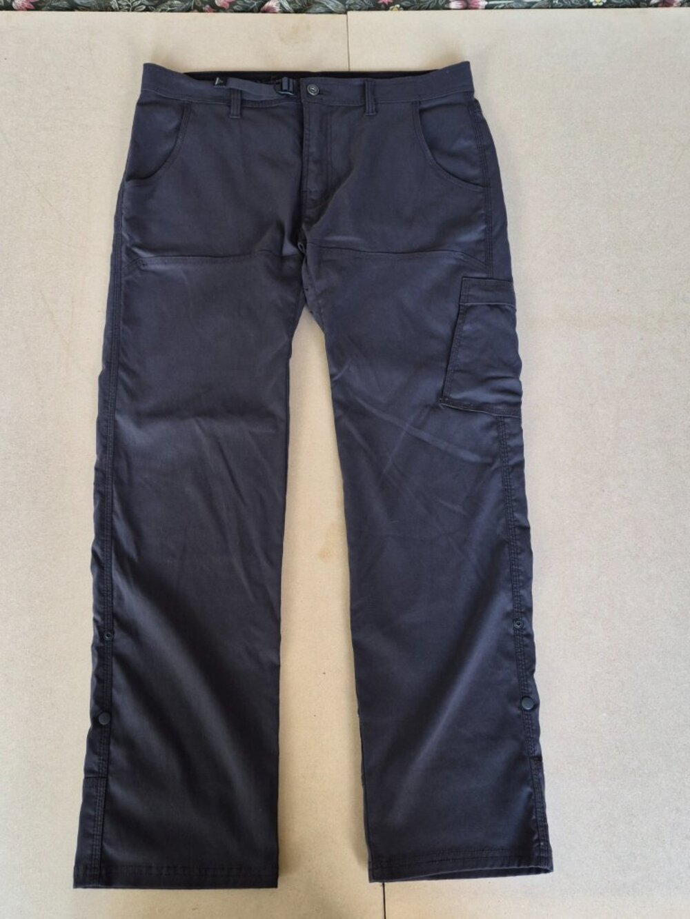 prAna Men’s Breathe Cargo Pants 36x32  Straight Fit Stretch Nylon Hiking